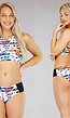 Gestreepte Bikini met Bloemenprint - Broekje