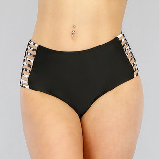 SALE High Waist Luipaardprint Bikini met Straps - Broekje
