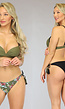 Groene Push-Up Bikini met Print Broekje - Broekje