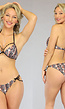 Bruine Push-Up Snake Bikini met Straps - Broekje