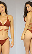 Roestbruine Scrunch Bikini met Strikdetail - Broekje