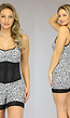 Corrigerende Panter Shapewear Body met Pijpjes