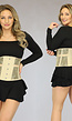 Beige Underbust Korset met Kanten Overlay