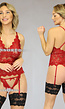 Rode Kanten Lingerie Set met Jarretels