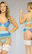 Blauw Lingerie Setje met Tutu Jarretelgordel