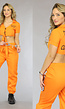 Oranje Inmate Boevenkostuum