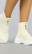 Hoge Ecru Sock Sneakers met Sierrits