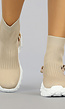 Hoge Beige Sock Sneakers met Kettingdetail