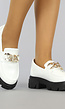 Grove Witte Lak Loafers met Kettingdetail