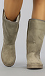 Basic Taupe Snowboots met Imitatiebont