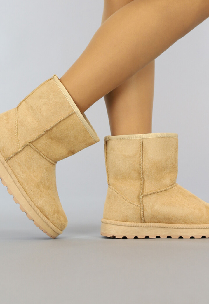 Basic Camel Mid Snowboots met Imitatiebont