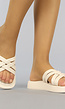 Beige Strappy Slippers met Crossover