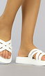 Witte Strappy Slippers met Crossover