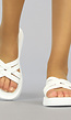 Witte Strappy Slippers met Crossover