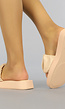 Nude Slippers met Geplooide Band