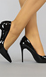 Zwarte Lak Pumps met Spitse Neus