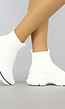 Hoge Witte Sock Instap Sneakers