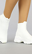 Hoge Witte Sock Instap Sneakers