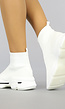 Hoge Witte Sock Instap Sneakers