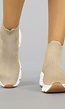 Hoge Beige Sock Instap Sneakers