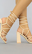 Beige Strappy Wikkel Sandaletten