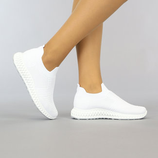 OP=OP! Witte Elastische Slip-On Sneakers