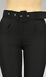Zwarte Aansluitende Pantalon met Riem