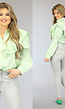 Mintgroene Ruches Blouse met Scrunch Details