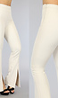 Beige Flared Pantalon met Splitjes