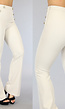 Beige Flared Pantalon met Sierknopen