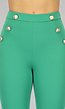 Groene Flared Pantalon met Sierknopen