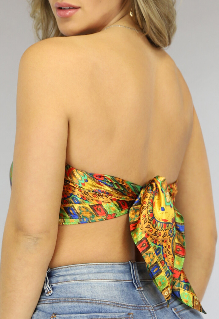 Grote Satin Bandana met Paisley Print