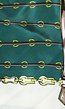 Grote Satin Bandana met Groene Chain Print