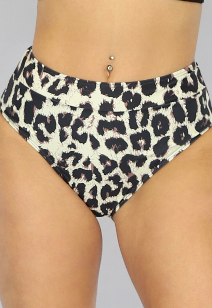 High Waist Maxi Bikinibroekje met Luipaardprint