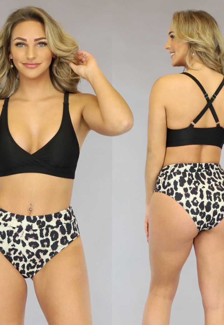 High Waist Maxi Bikinibroekje met Luipaardprint