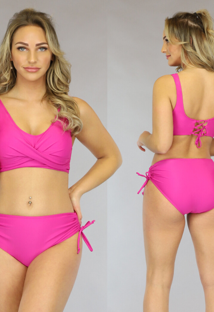 Fuchsia Maxi Bikinibroekje met Veters