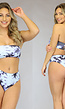 Marmerlook Bandeau Bikinitop met Veterdetail