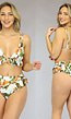 Mintgroene Bikinitop met Print en Ruches