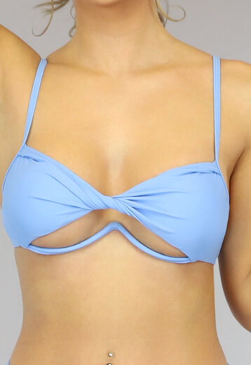 SALE80 Lichtblauwe V-Shape Open Cups Bikinitop