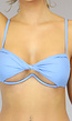 Lichtblauwe V-Shape Open Cups Bikinitop