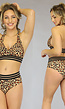 Fudge Luipaard Halter Bikinitop met Band