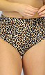 High Waist Luipaardprint Bikinibroekje met Plooitjes