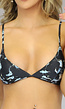 BF2023 Zwarte Marmerlook Triangel Bikinitop