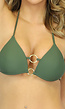 BF2023 Groene Push-Up Triangel Bikinitop met Ringen