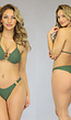 Groene Push-Up Triangel Bikinitop met Ringen