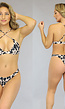 Beige Panterprint Triangel Bikinitop