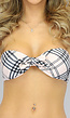 Bandeau Bikinitop met Ruitprint