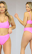 Roze Maxi Bikinibroekje met Gekleurde Steentjes