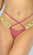 BF2023 Cheeky Oudroze Bikinibroekje met Gouden Glitter Details