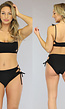 Zwarte Bikinitop met Cut-Outs en Veterdetails